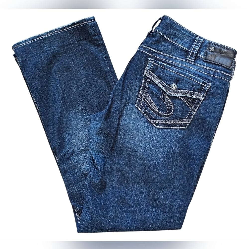 Silver Women's Jeans Suki Mid Slim Boot, Waist 31. Length Has Been Altered to 30 - Picture 6 of 10